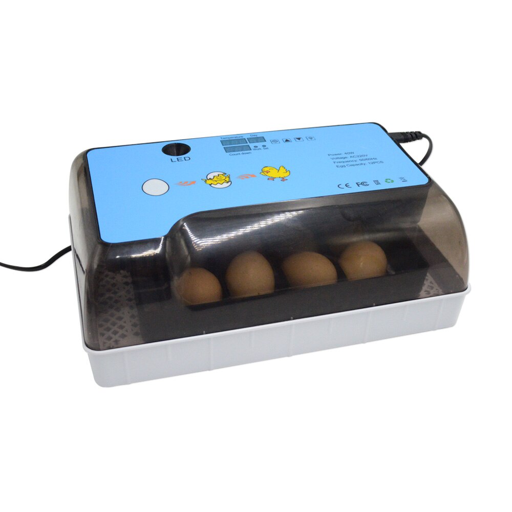 Couveuse de 12 oeufs entièrement automatique d'incubateur de ménage avec le plateau multifonctionnel d'oeufs d'essai de LED avec l'espace réglable
