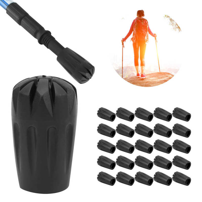 25 Pcs/Pack Heavy Duty Metal Rubber Walking Stick Tips Ferrule Protectors Cane End Tips For Outdoor Climbing Hiking Accessories