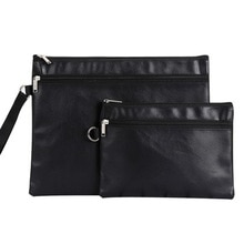 Bolso de cuero PU con cremallera a prueba de agua, bolsa de documentos portátil para hombre, bolsa de archivo A4, bolsa para Documentos A5