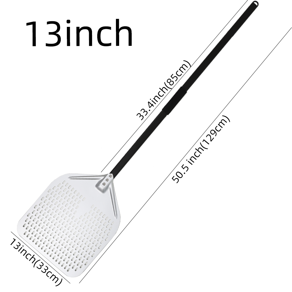 13 14 Inch Long Handle Pizza Peel Paddle Adjustable Turning Shovel Baking Tools Kitchen Utensils Nonstick Pizza Turner for Oven: Gold