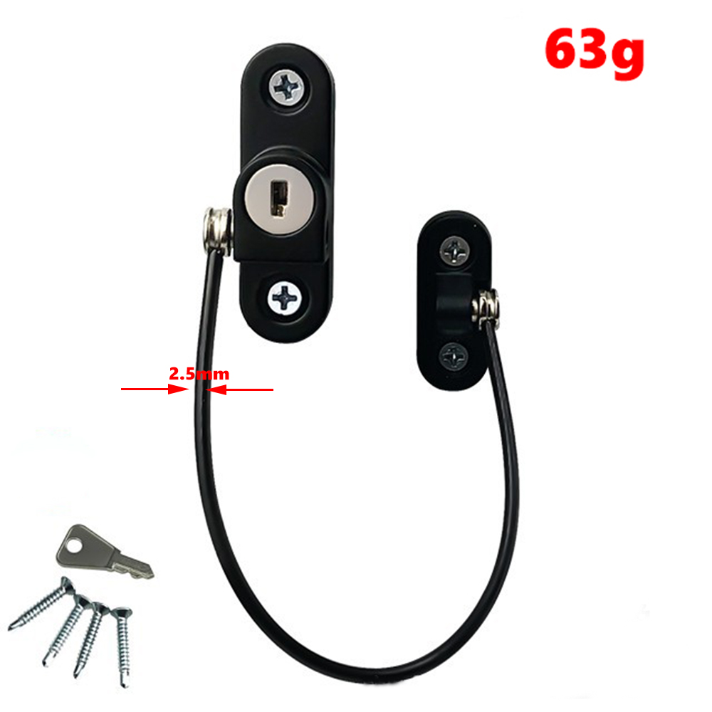 Stainless Steel Window Lock Children's Safety Lock High-rise Falling Protection Push-pull Stopper Anti-theft Window Lock: Gold