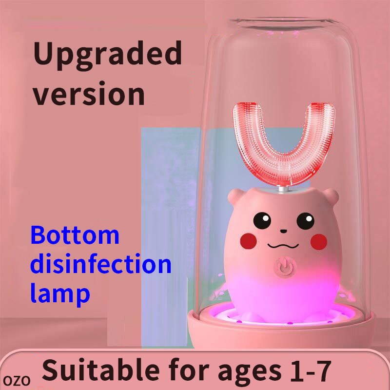 Smart Sonic Electric Toothbrush Kids Silicone Automatic Ultrasonic Tooth Brush Children Blue Light Teeth Brush 360 U XaoMi Home: pink 1-9 box