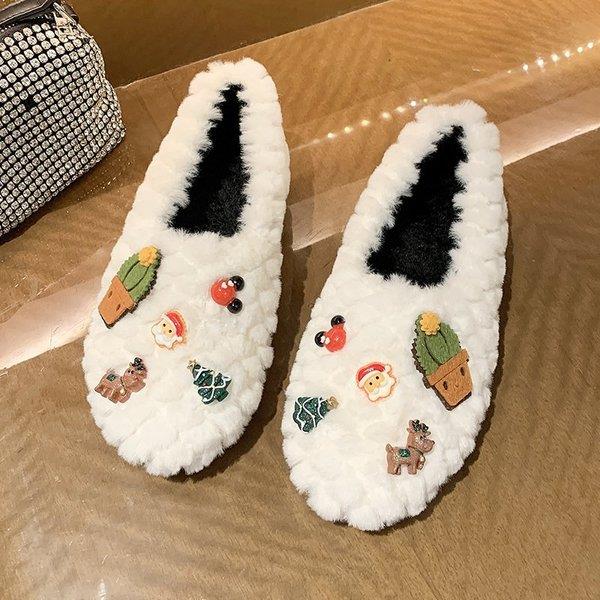 Sko kvinne komfortable og uformelle kvinnelige joggesko myke sko kvinner grunt munn kvinners mokasiner høst loafers pels: 2 / 36