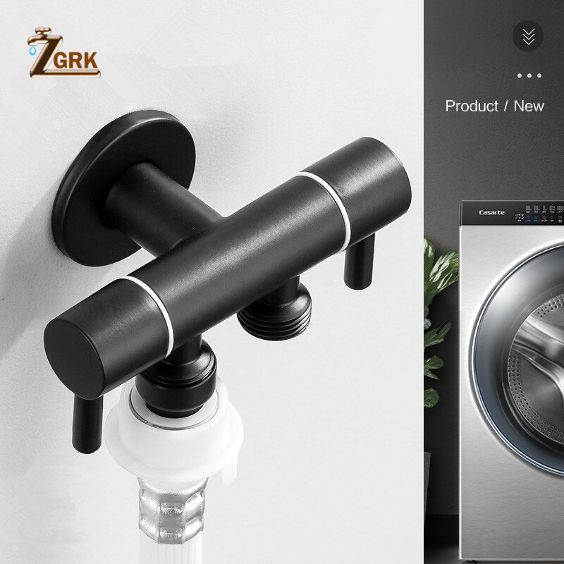 ZGRK Black Multi-Function Washing Machine Faucet Stainless steel Bathroom Mop Tap Water Taps