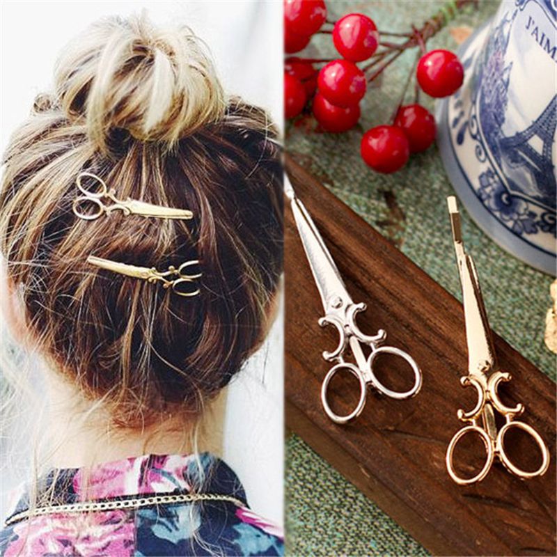 Ciseaux créatifs forme femmes dame filles pince à cheveux délicate épingle à cheveux Barrette cheveux accessoires décorations