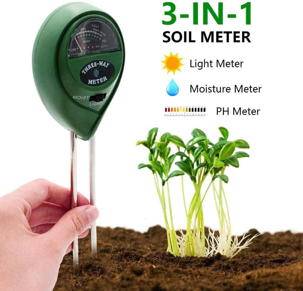 Soil pH Tester, 3/4 in 1 PH Light Moisture Acidity Tester Soil Tester Moisture Meter Plant Soil Tester Kit for Flowers: 3 IN 1  Soil tester