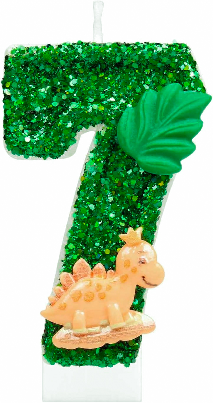 0-9 Number Birthday Candle,Happy Birthday Cake Candle, Birthday Baking Anniversary, Dinosaur Themed Party Supplies: Fluorescent Green