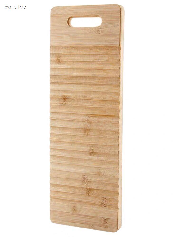 Vanzlife bambus skridsikker vaskebræt vippe hjem gammeldags tykkere store pinde bord træ vaskeri plade: Default Title