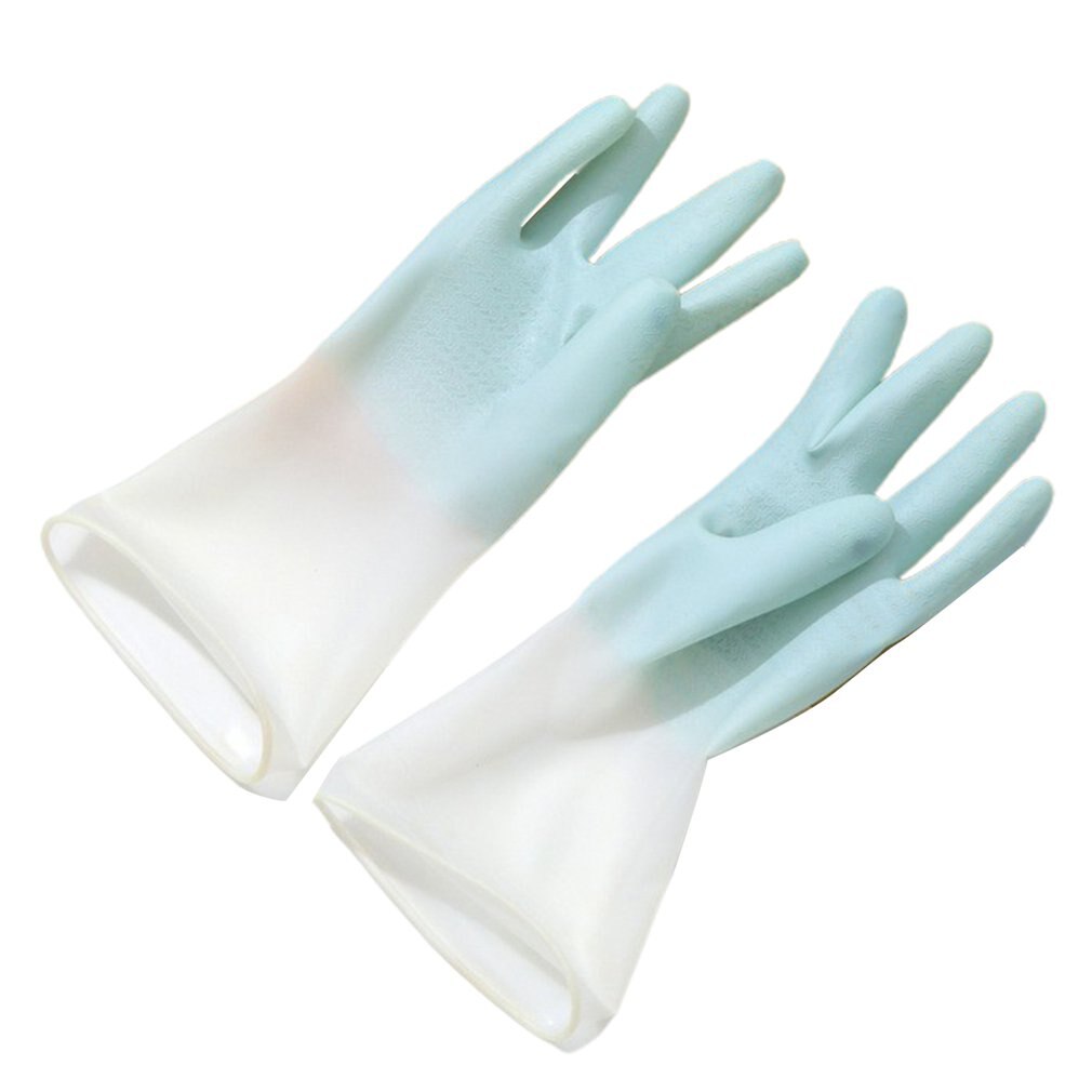 Guantes de goma para limpieza del hogar, manoplas de látex para cocina, platos de lavado con diapasón de plástico, para lavar platos de jardín, de manga larga: YELLOW