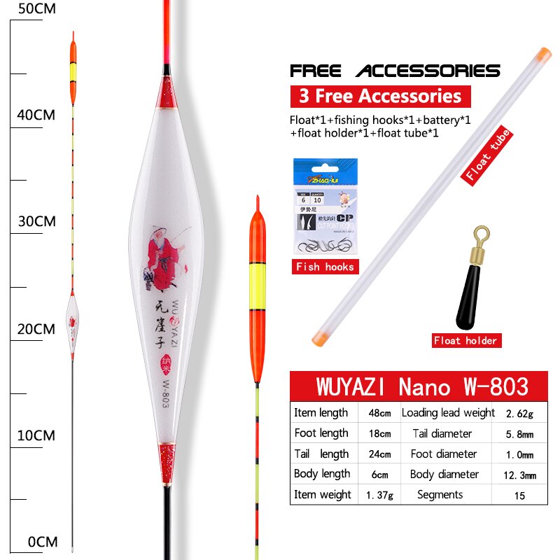 The Floating Old Man Floating Myopia Eye-catching Bold Tail Floating Fishing Buoy Crucian Carp Large Fishing Gear Supplies: W803