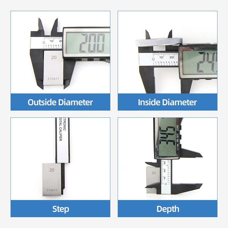 Pied à coulisse numérique électronique en plastique, Vernier, jauge d&#39;épaisseur, règle micrométrique, outils de mesure, Instrument, tachymètre