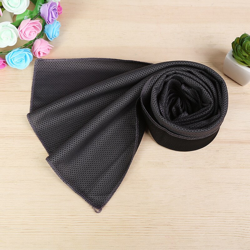 Toalla deportiva portátil de microfibra de secado rápido, toalla de deporte al aire libre para Fitness, Fitness, rápido, Toalla helada, Yoga: Gris oscuro