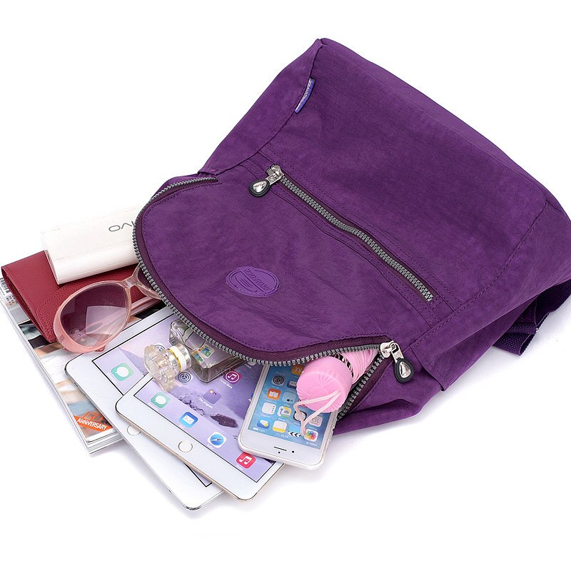 12 Kleuren Mode Vrouwen Nylon Rugzak Vrouwen Schouder Reistassen Waterdichte Casual Dagrugzak Voor Meisje Rugzak Mochila Feminina