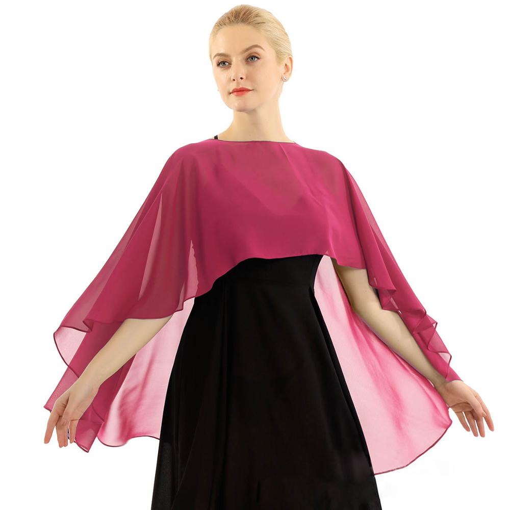 Chiffon Bolero mujer capas para vestido de noche largo de novia chal Bolero y envuelve boda cubrir chaqueta para boda chales chal