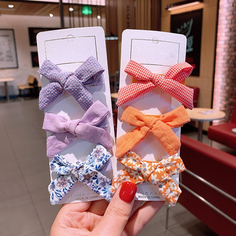 3 Stks/set Leuke Bows Haarspelden Voor Meisjes Bloem Print Haar Bogen Boutique Haar Clip Voor Kinderen Meisjes Haarspeldjes Haaraccessoires