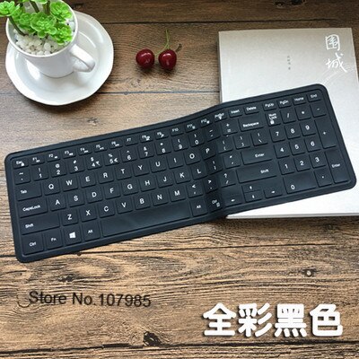 15.6/17.3 inch Silicone laptop keyboard cover Protector Voor Dell Inspiron 15 17 3000/5000/7000 serie i5755 5748 I5547 i3551: All black