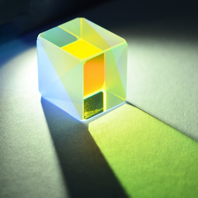 1 pçs cubo prisma 2x2x1.7cm com defeito cruz dicroic espelho combinador divisor decoração módulo transparente vidro óptico