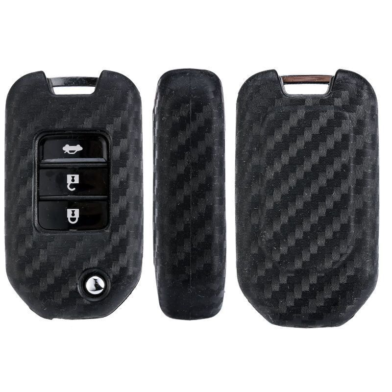 Funda de fibra de carbono para llave de coche, accesorios de llavero para Honda CRV Pilot Accord Civic City Vezel