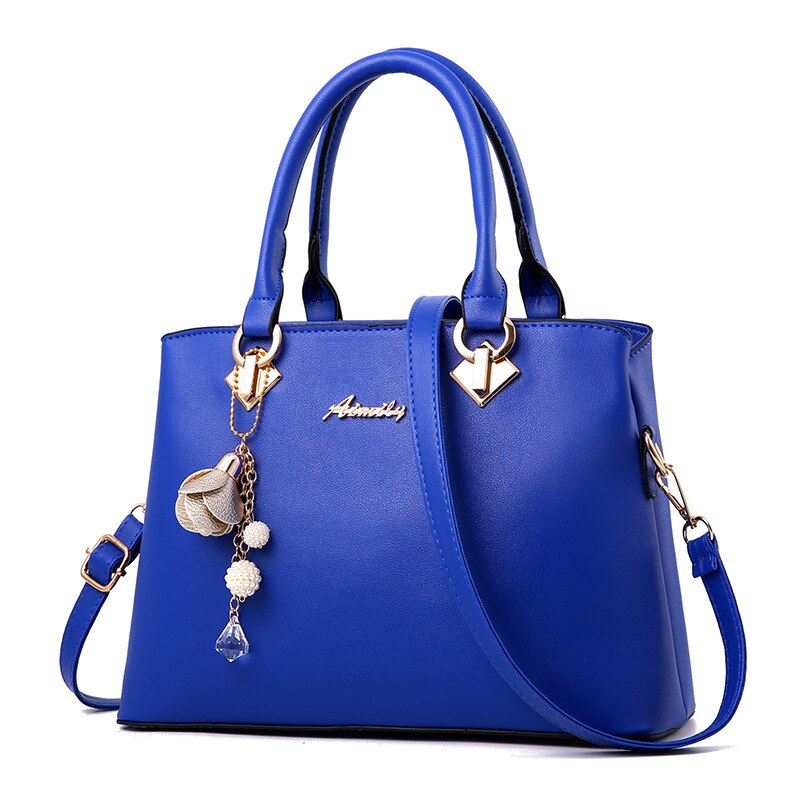 Vrouwen Tas Vintage Handtas Casual Tote Mode Vrouwen Messenger Bags Schouder Top-Handvat Portemonnee Portemonnee Lederen Zwart blauw: Sapphire blue