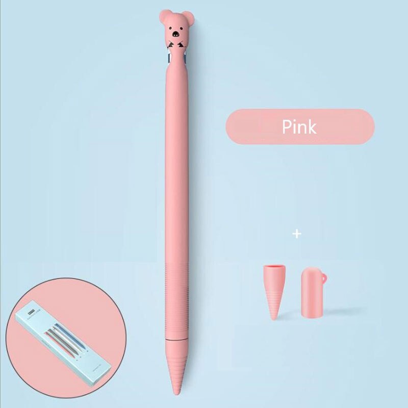 1pc Słodki zwierzę anty-zadraśnięcie wzór silikonowy pokrowiec ochronny czapka uchwyt Obudowa dla Ipad ołówek 1 wysokiej jakości losowy kolor