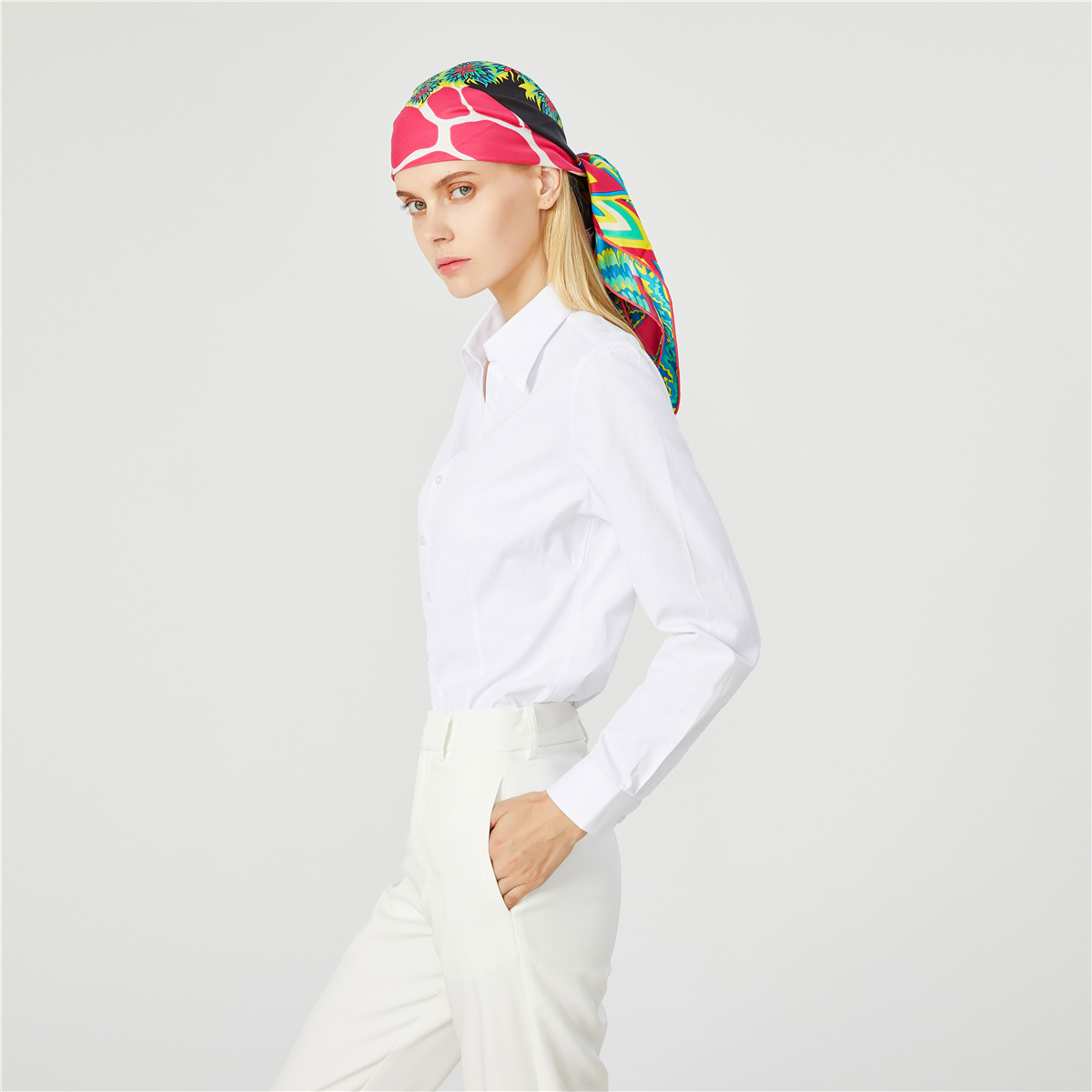 90Cm Drie Giraffen Hijab Sjaal Vrouwen Bandana Handgemaakte Gekruld Twill Zijde Vierkante Sjaal Luxe Foulard Hoofd Sjaals Sjaal