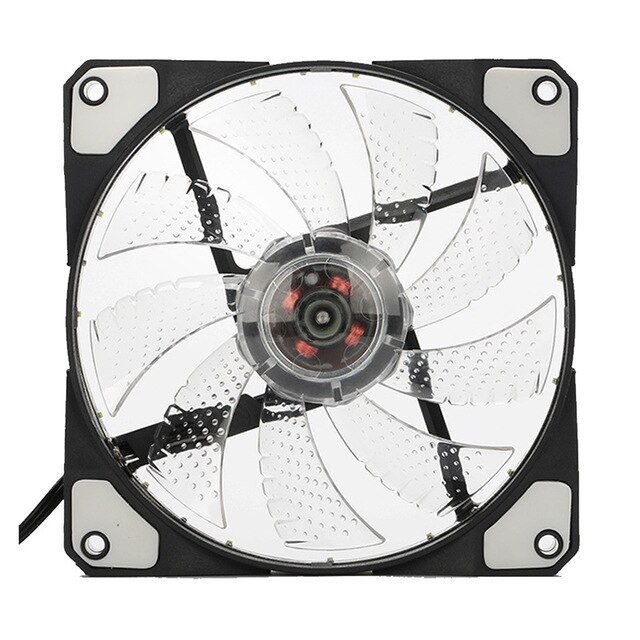 120mm LED Ultra Silent Computer PC Case Fan 15 LEDs 12V Cpu Heatsink Cooler master Cooling Fan DC 12V 4P 3P Connector: white