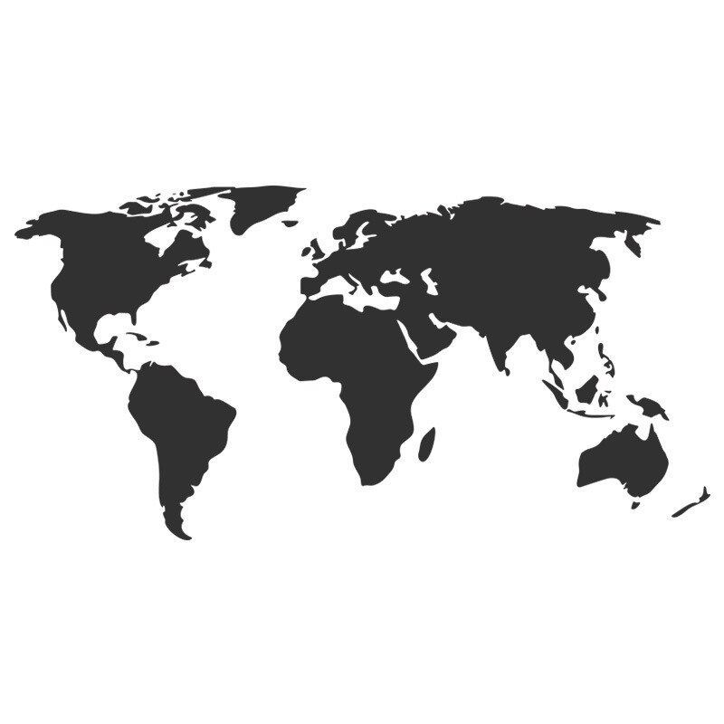 Black World Map Wall Stickers Living room Bedroom Wall Decor Kids room Vinyl Wall Decals Art Wallpaper Home Decoration: Default Title