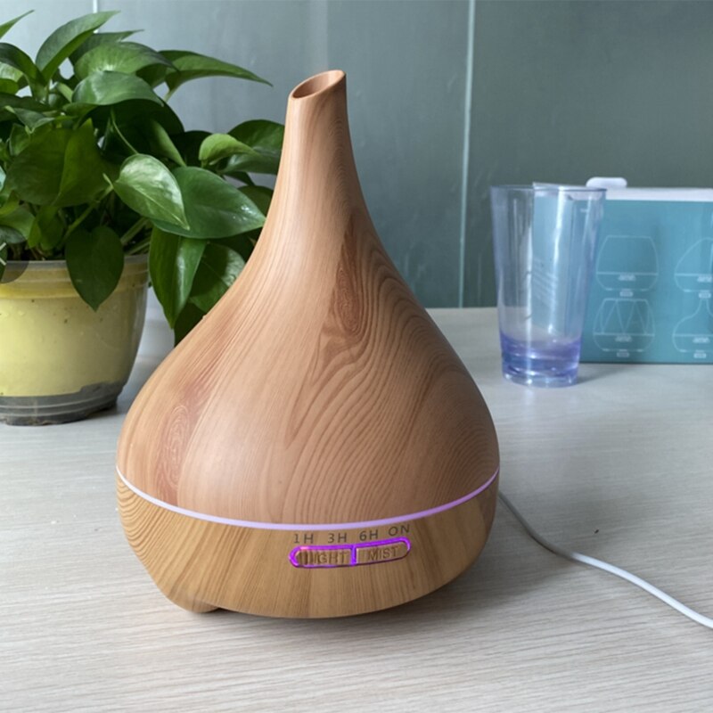 Essential Oil Diffuser,550Ml Wood Grain Ultrasonic Humidifier For Essential Oil Aromatherapy Diffuser With EU Plug