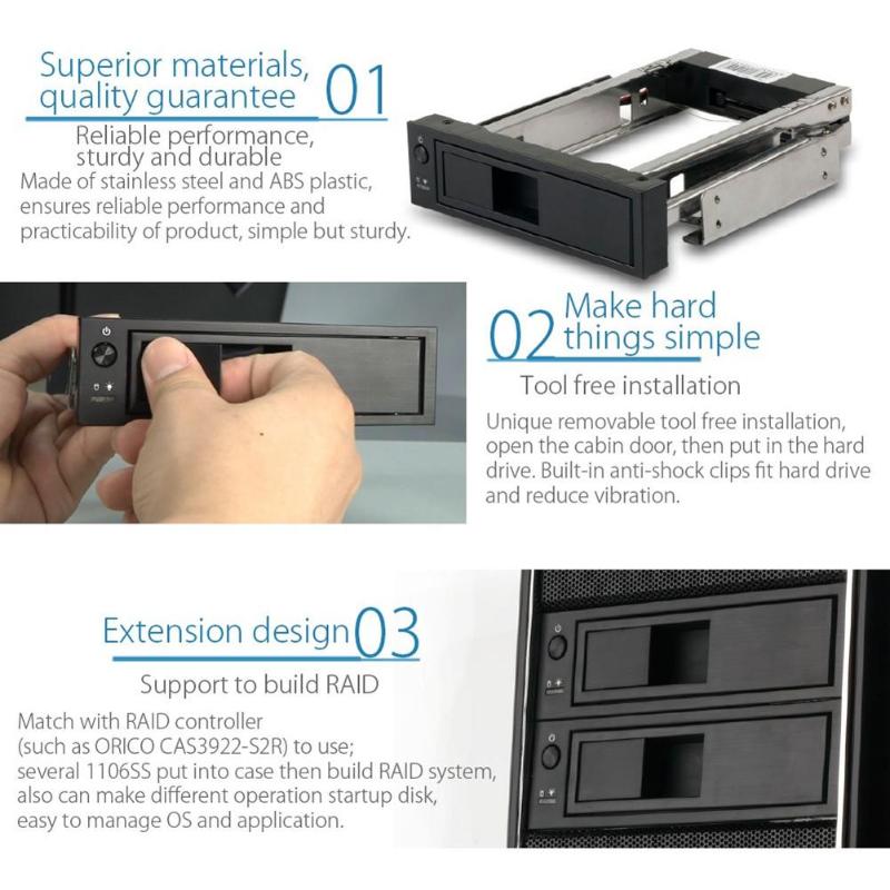 Orico CD-ROM Ruimte Hdd Mobile Rack Interne 3.5 Inch Hdd Converter Behuizing 3.5 Inch Hd Frame Mobiele Rack Tool Gratis Plug