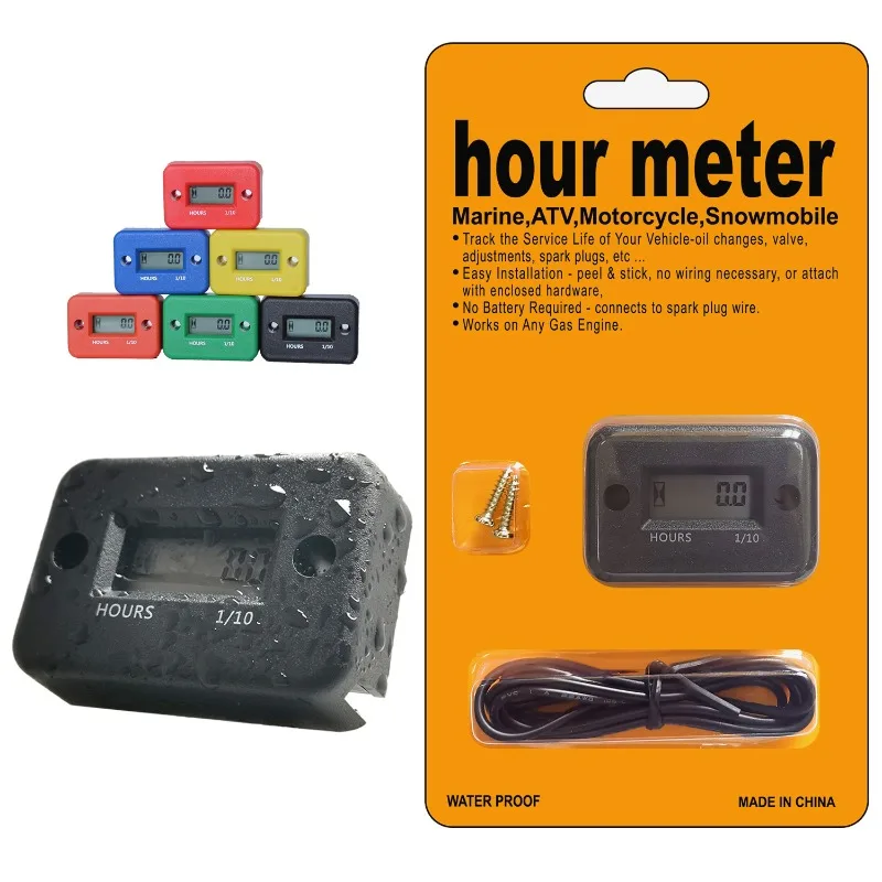 Digitaler Stundenzähler, LCD-Zähler für ATV, Motorrad, Instrumente, Uhren, Schneemobil, Benzin, Stiefel, Generator, Fahrrad, Autozubehör