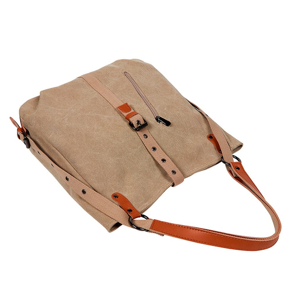 Vintage Vrouwen Outdoor Pure Kleur Canvas Schoudertas Messenger Crossbody Bag Grote Capaciteit Handtassen Mochila Bolsa Mujer Feminina #35