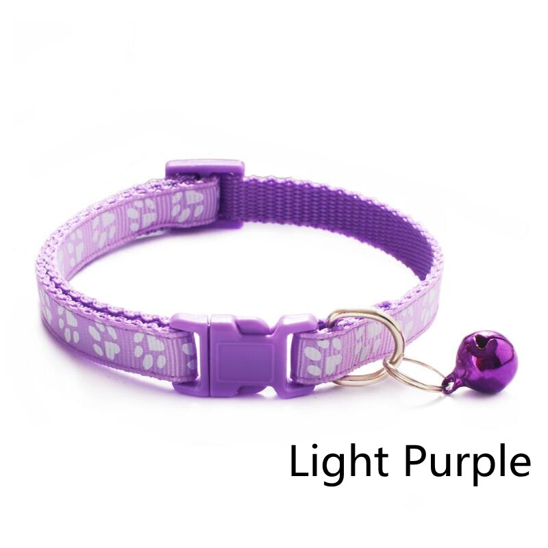 Collier avec clochette pour animal de compagnie,accessoire coloré pour chat, avec boucle réglable, sangle pour chats et petits chiens, Chihuahua: Light Purple