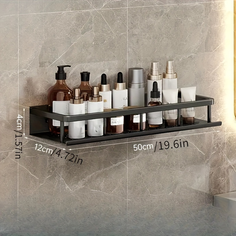 Bathroom Storage Rack Aluminum Wall Mounted Bathroom Shelf Sink Washbasin Shampoo Toilet Wall Storage Rack Bathroom Accessories: PURPLE