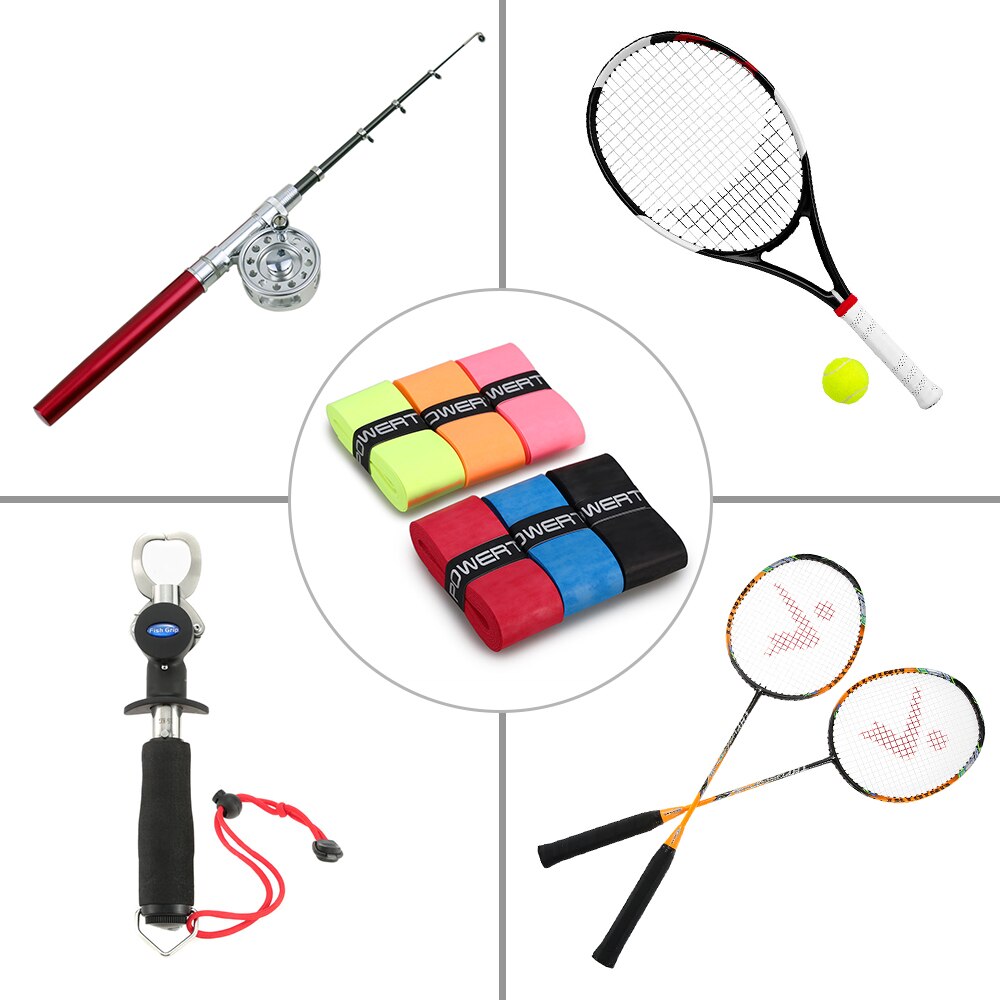 Empuñaduras de raqueta de tenis, empuñaduras de raqueta de bádminton antideslizantes, con vibración, banda de tenis, 6 uds.