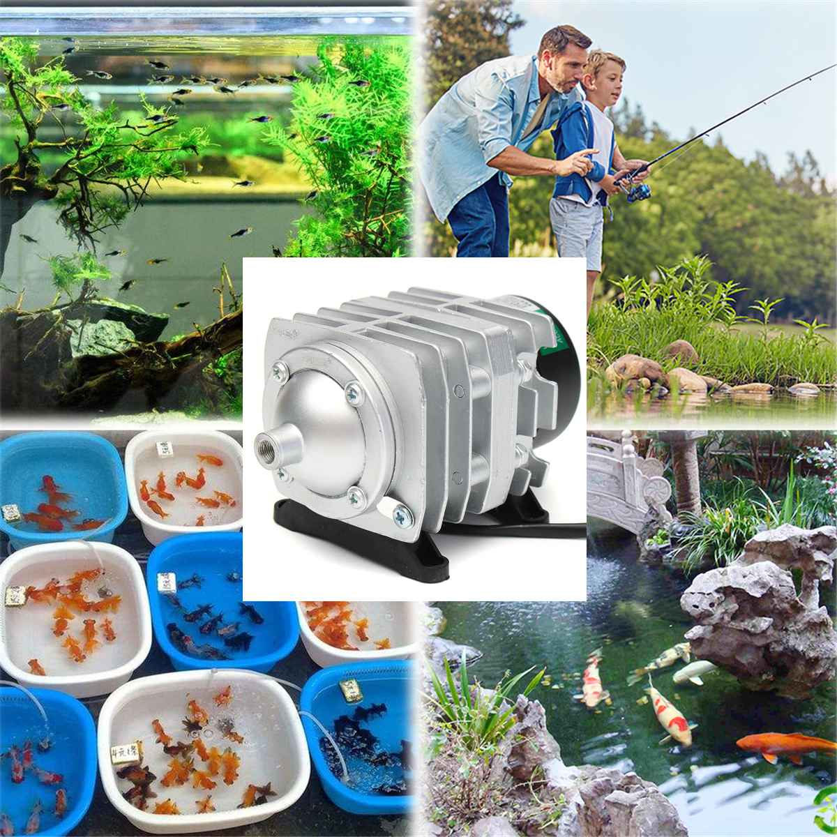 Aquarium electromagnetic air compressor 82L/min fish tank air pump increasing oxygen pump HAILEA