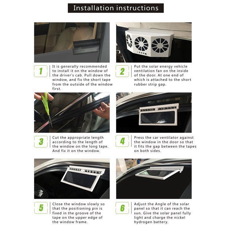 Car Air Vent Solar Exhaust Fan Windshield Ventilation Window System Solar Power for Camper RV Caravan Boats