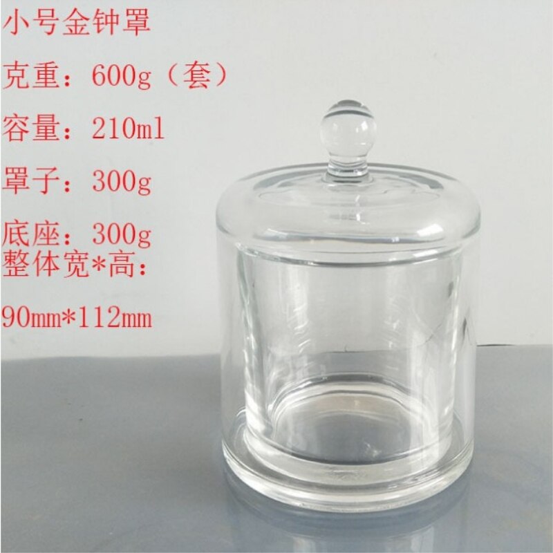 Lysestake stearinlys glass aromaterapi stearinlys kopp gyllen klokkeglass tom glass stearinlys glass lysestake: Liten