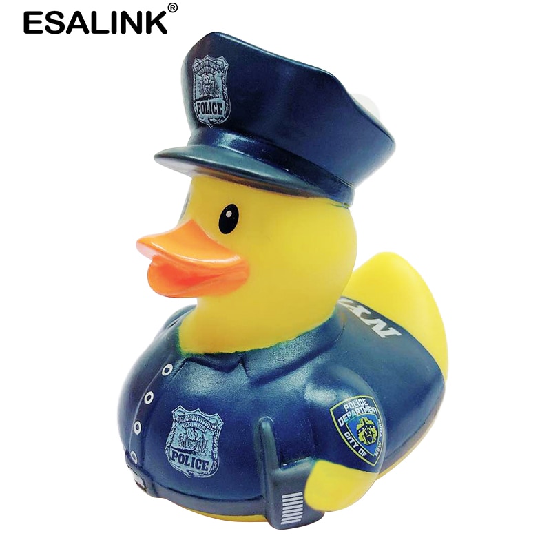 ESALINK 8-12 Centimetri Giocattoli Da Bagno di Gomma Anatra di Polizia Acqua Anatra Giocattolo Creativo Del Fumetto Doccia Galleggiante Giocattolo Del Bambino Giocattoli per le Ragazze