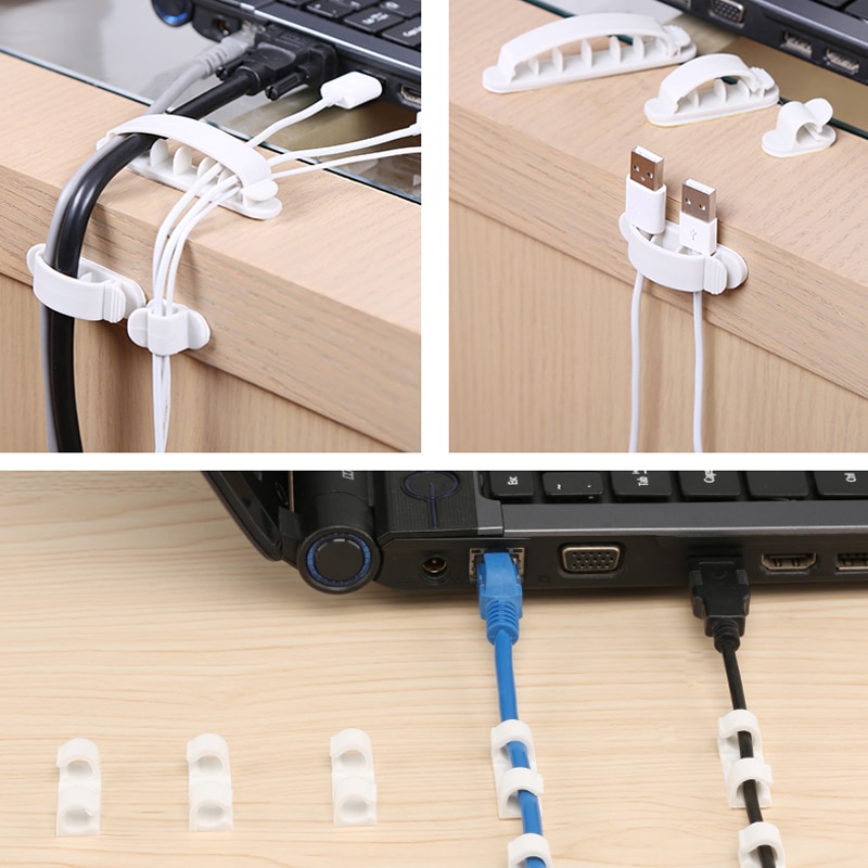 Cable Organizer Nail-Free Data Cable Holder Wall Hook Cable Buckle Storage Seamless Wall-Mounted Multi-Function Cable Holder