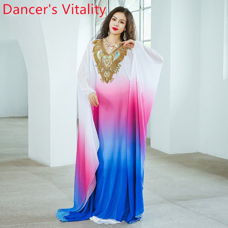 Ropa de actuación de danza del vientre, Túnica de Khaleegy de Bellydance para ropa de baile mujer, vestido de Swing de pelo, ropa de Baile Oriental