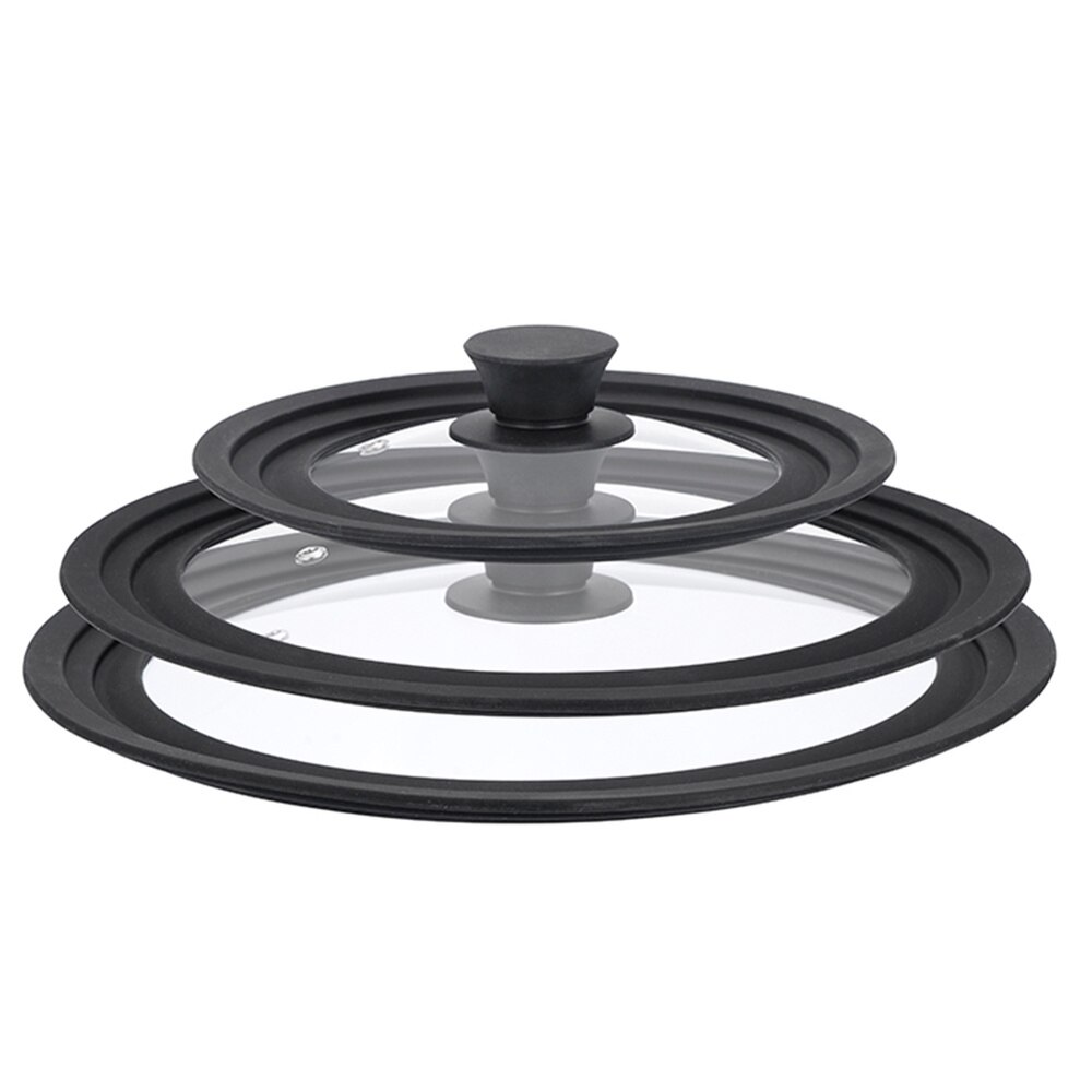 Universal Lid for Pots Pans Tempered Glass with Heat Resistant Silicone Rim Cooking Pot Lid Fits 26CM 28CM 30CM Cookware