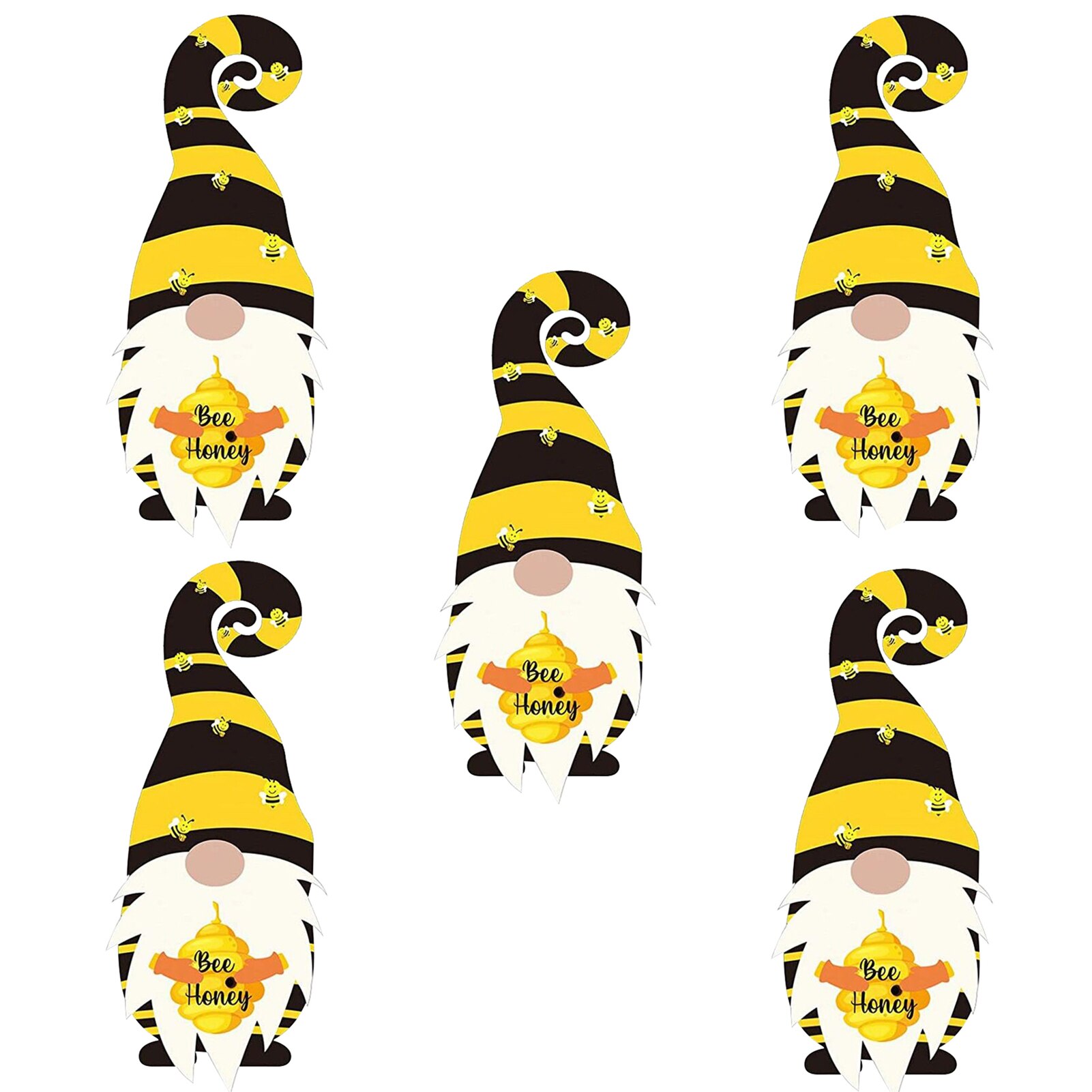 Autocollant de fenêtre en PVC, 5 pièces, dessin animé, bourdon d'abeille, Gnomes d'abeille, autocollant de fenêtre