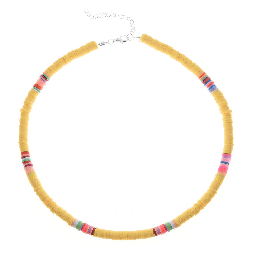Colliers de perles en vinyle pour femmes et filles, fait à la main, coloré, à la , pour la plage, pour les , été: 7