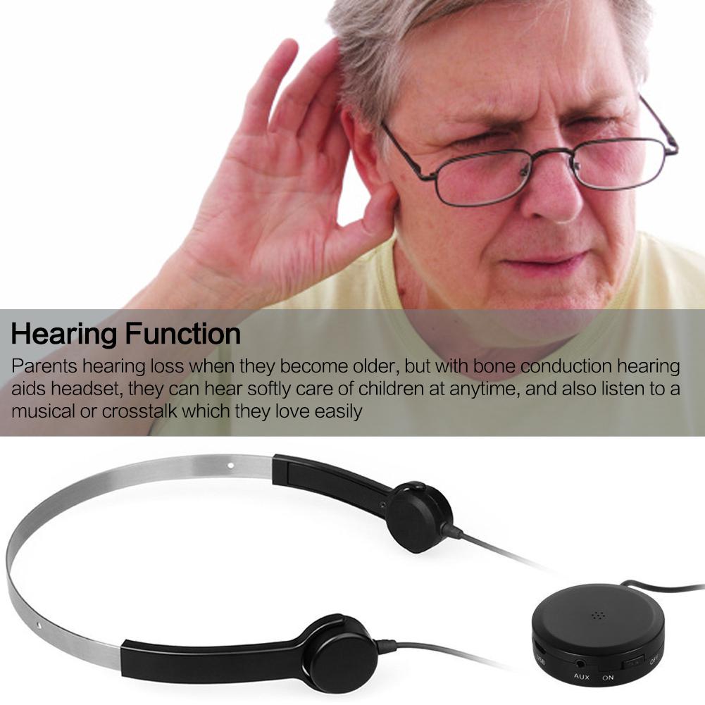 EastVita Bone Conduction In-Earphone Hearing Aid Headset Sound Amplifier Care Health Earphones for People Hearing Impairmen r60