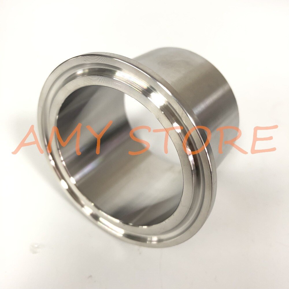 51mm 2" Tube OD x 2" Tri Clamp x 40mm Height SS304 Stainless Steel Sanitary Weld Ferrule Connector Pipe Fittings Ferrule OD:64mm