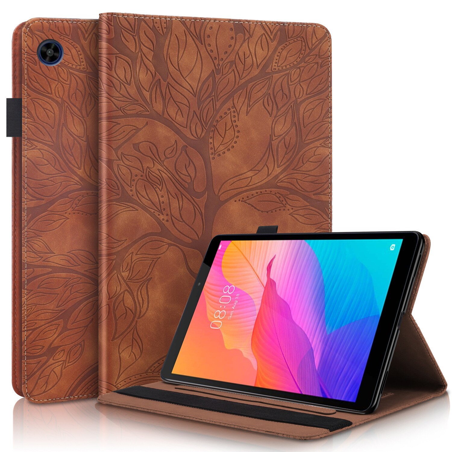 3d träd präglade coque för huawei matepad  t8 fodral kobe 2-l03 kob 2-l09 surfplatta för huawei mate pad  t8 fodral funda  t 8 capa 8.0: Brun