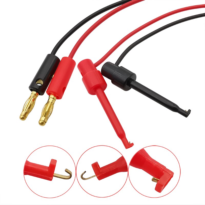 1 paar vergulde 4mm bananenplug naar testhaak clip kabel verguld voor multimeter testkabel apparatuur connector
