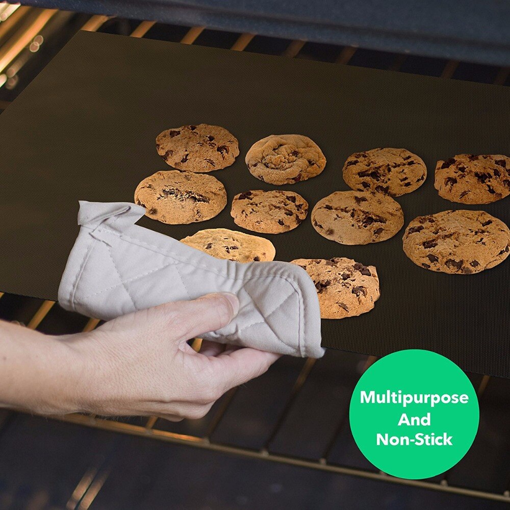 40 x 33/50cm 2 st / set återanvändbar non-stick bbq grillmatta 0.2mm tjocka ptfe grill bakfoder teflon kokplatta mikrovågsugn verktyg