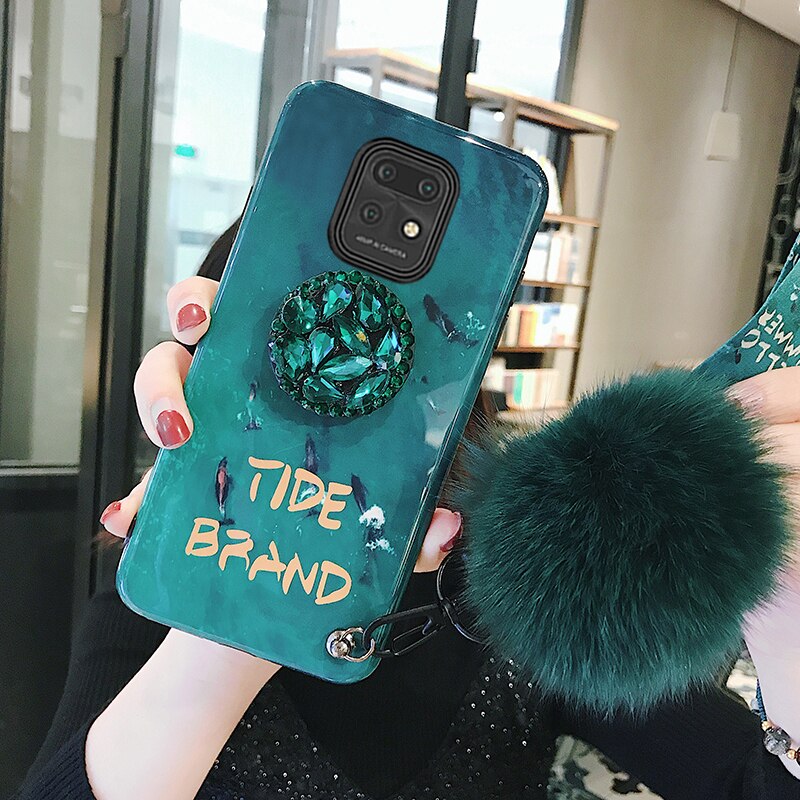 For Xiaomi Redmi Note 9 9S 9Pro Max Case For Redmi Note 8 8T 7 Pro Rhinestone Ring Holder Silicon Soft Phone Case With Strap: Redmi Note 8T