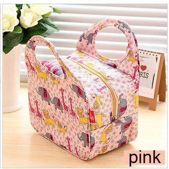 Caldo Isolato Tinfoil di Alluminio del dispositivo di Raffreddamento Termico Picnic Borsa Da Viaggio Impermeabile Tote Scatola di Cartone Animato Per I Bambini Le Donne Borse Termiche: pink